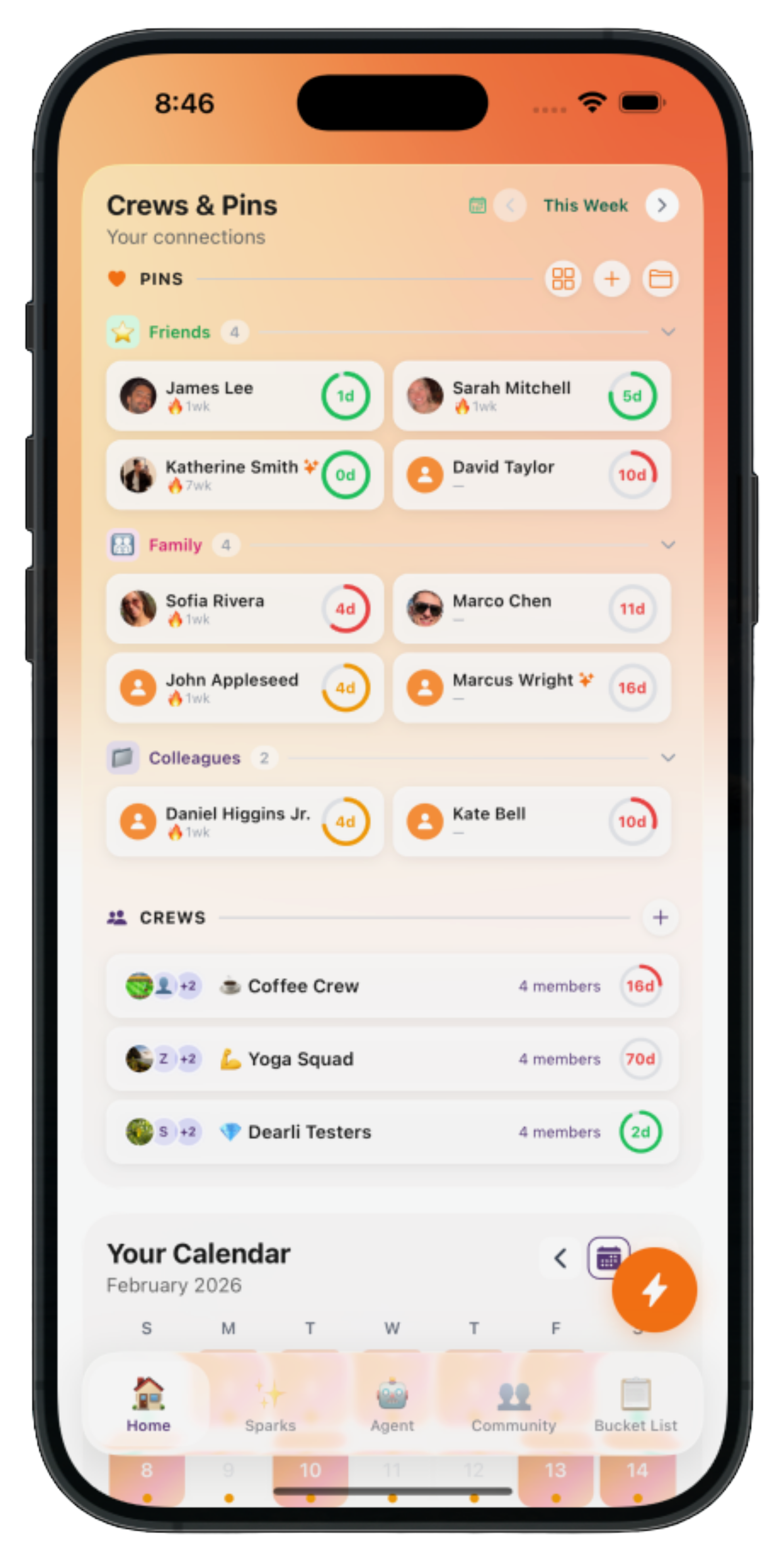 dearli crews and pins — organize your relationships
